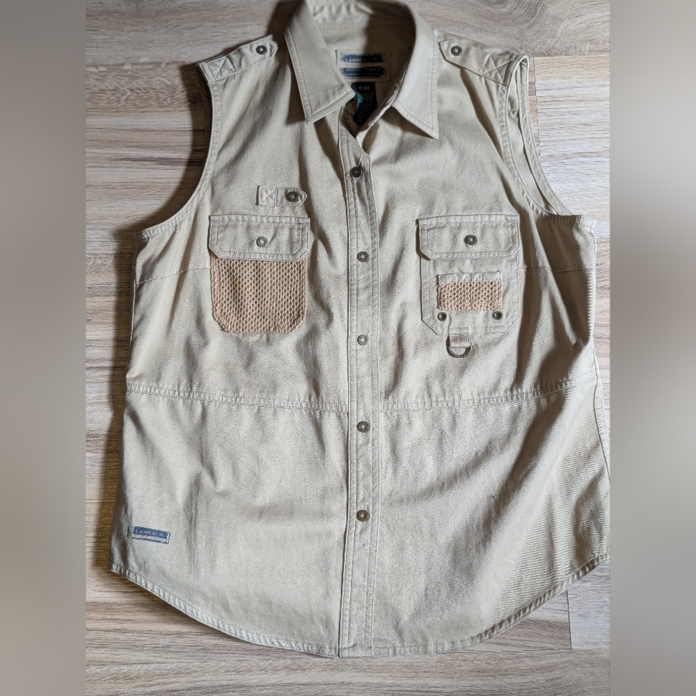 Vintage Lauren Ralph Lauren Vest Womens Medium Safari Utility Khaki RL 1967